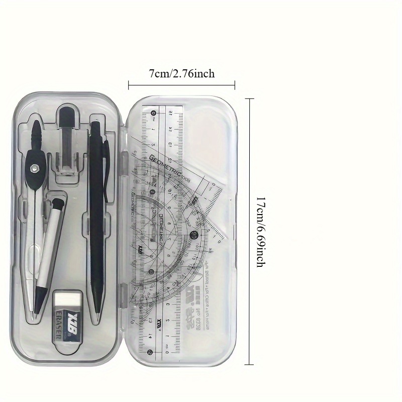 Compass and Ruler Set, Geometr - Math Geometry Set With Compass ulasan dan harga