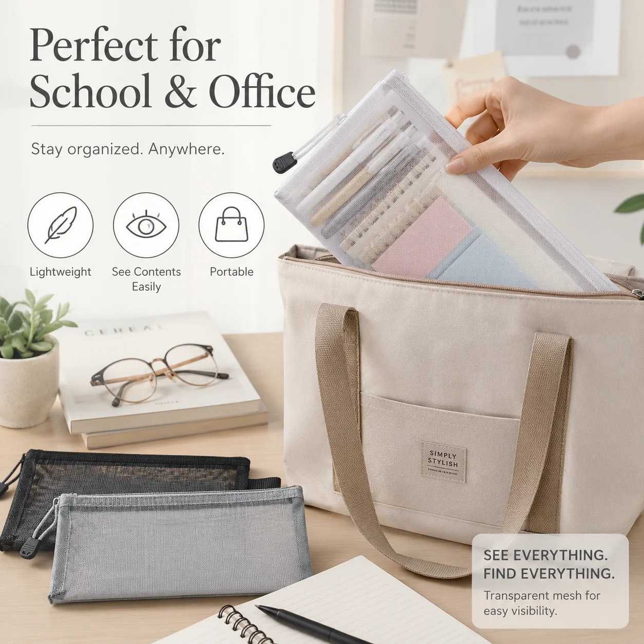 Transparent Mesh Pen Bag Clear - Clear Mesh Pencil Pouch For Exam ulasan dan harga
