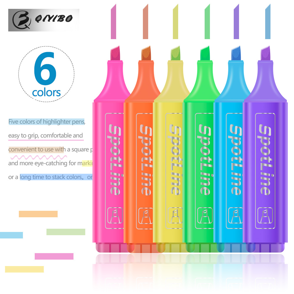 4/6 Pcs/set Pastel Flat Single - Pastel Highlighter Set Double Ended ulasan dan harga