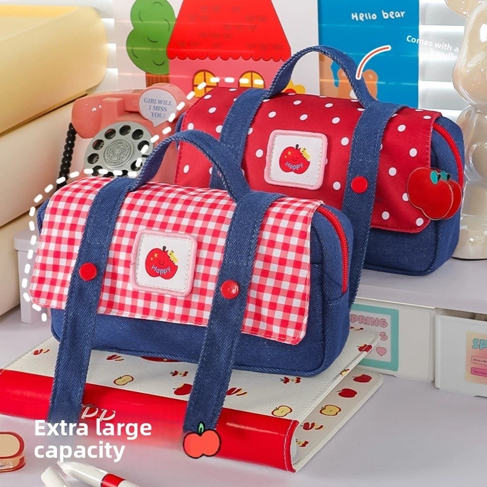 Denim Fruit Cowboy Pencil Case - Aesthetic Large Pencil Case Pouch ulasan dan harga
