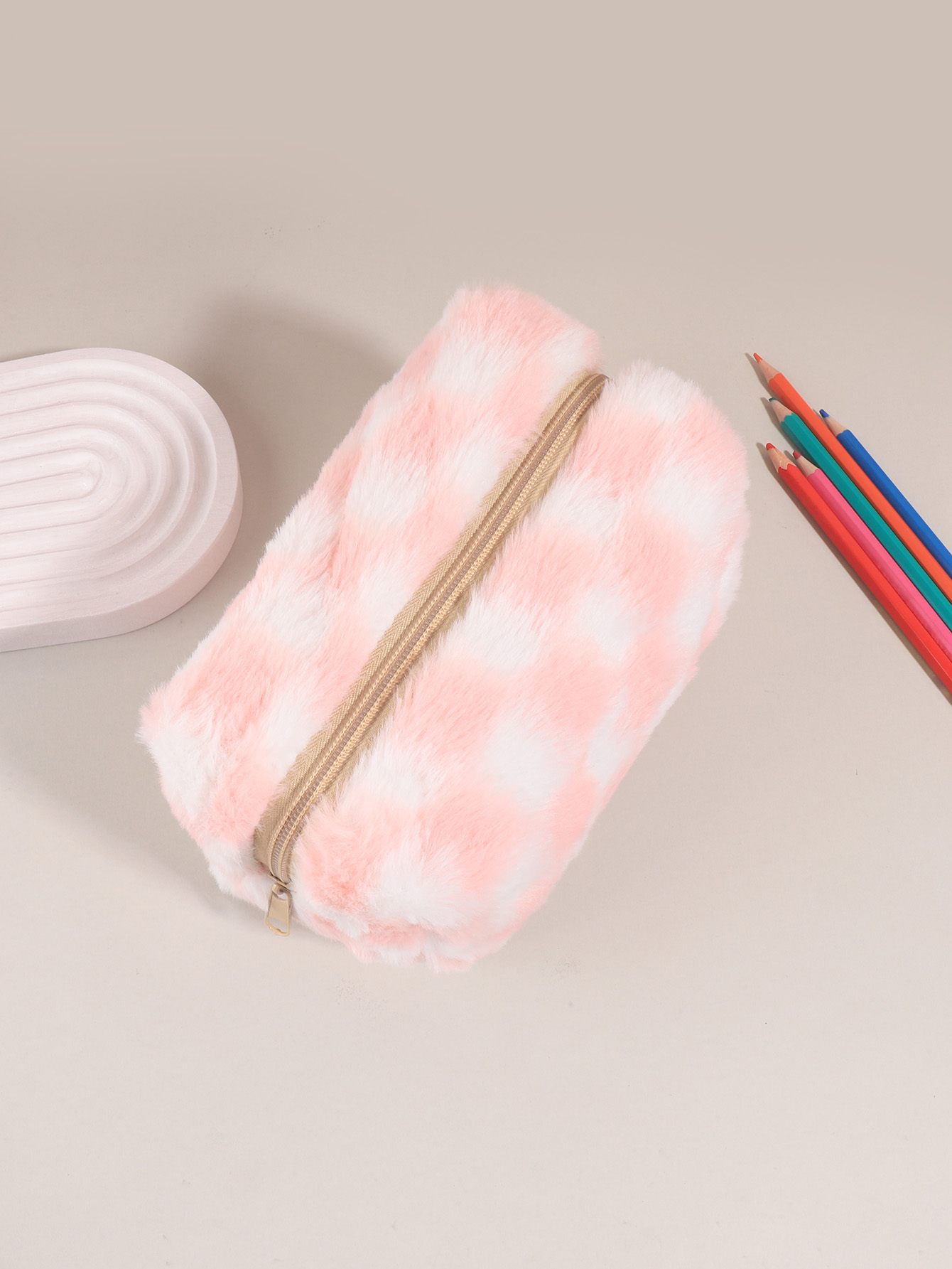 Cute Korean Checkered Pencil C - Aesthetic Large Pencil Case Pouch ulasan dan harga