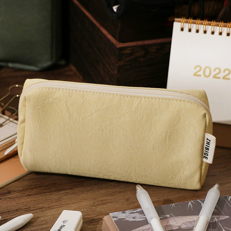Kawaii Cream Leather Pencil Ca - Aesthetic Large Pencil Case Pouch ulasan dan harga