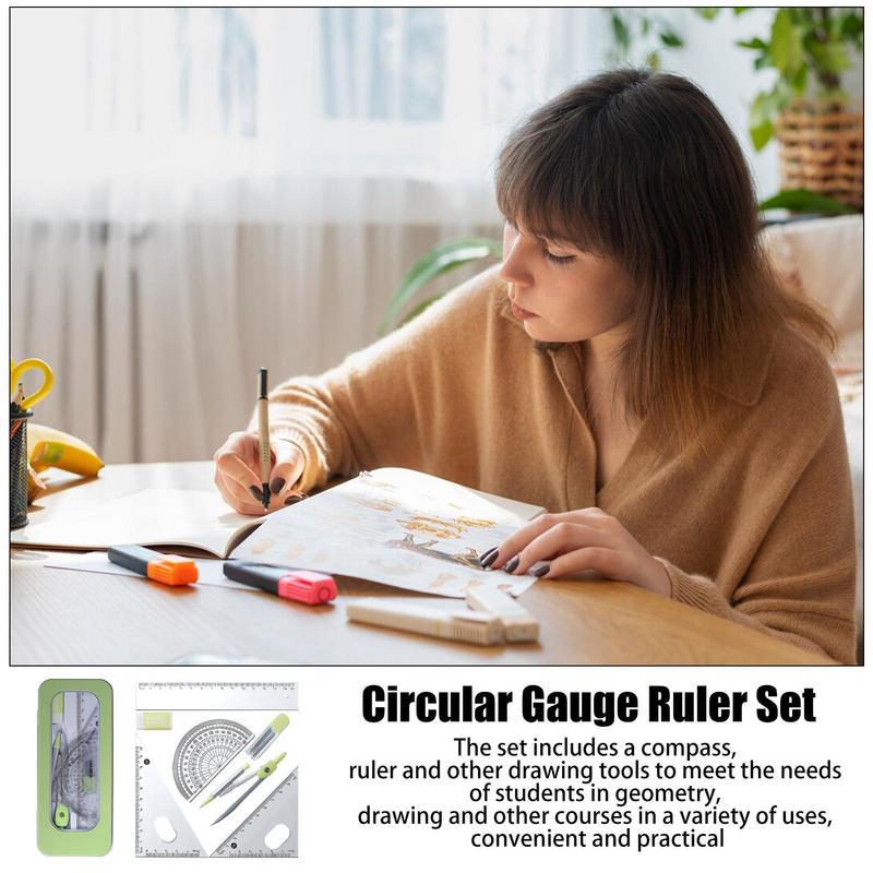 Protractor And Compass Set Mat - Math Geometry Set With Compass ulasan dan harga