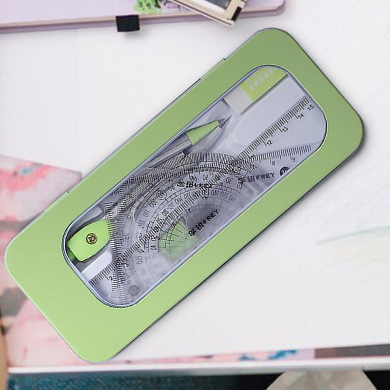 Protractor And Compass Set Mat - Math Geometry Set With Compass ulasan dan harga