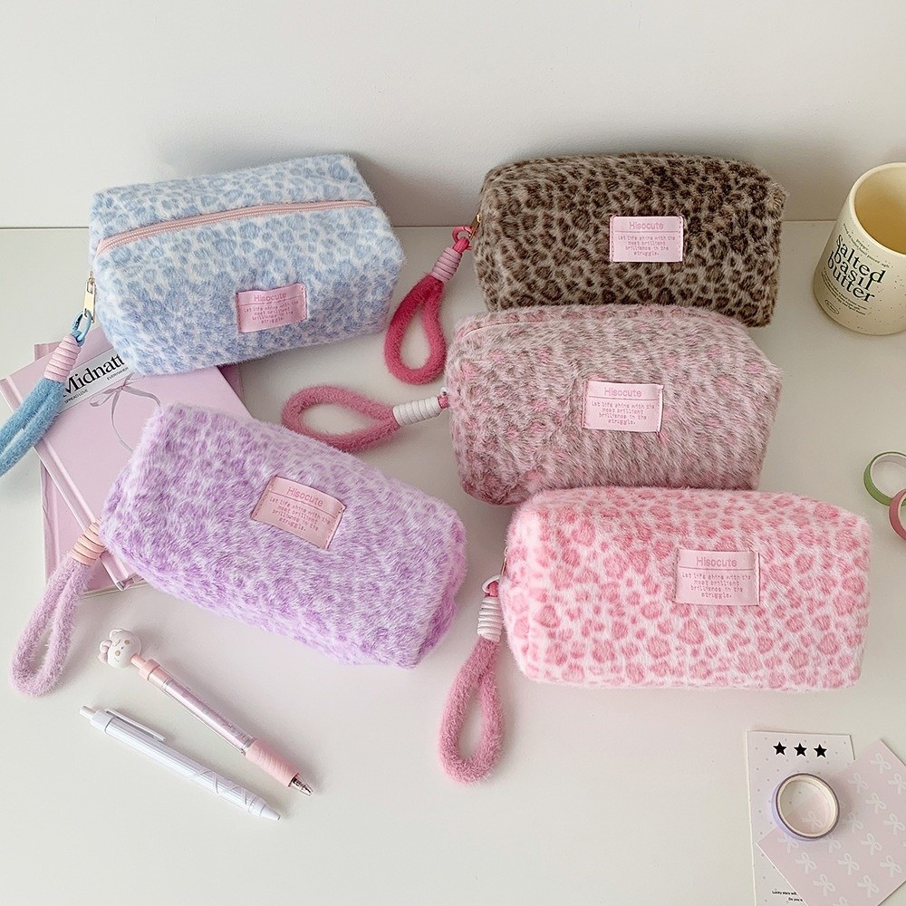 Pen Bag Leopard Stationery Bag - Aesthetic Large Pencil Case Pouch ulasan dan harga