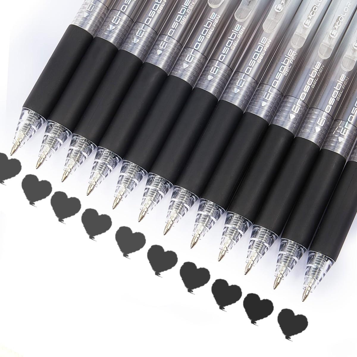 12-Pack 0.7mm Erasable Gel Pen - Retractable Eraser Pen Click ulasan dan harga