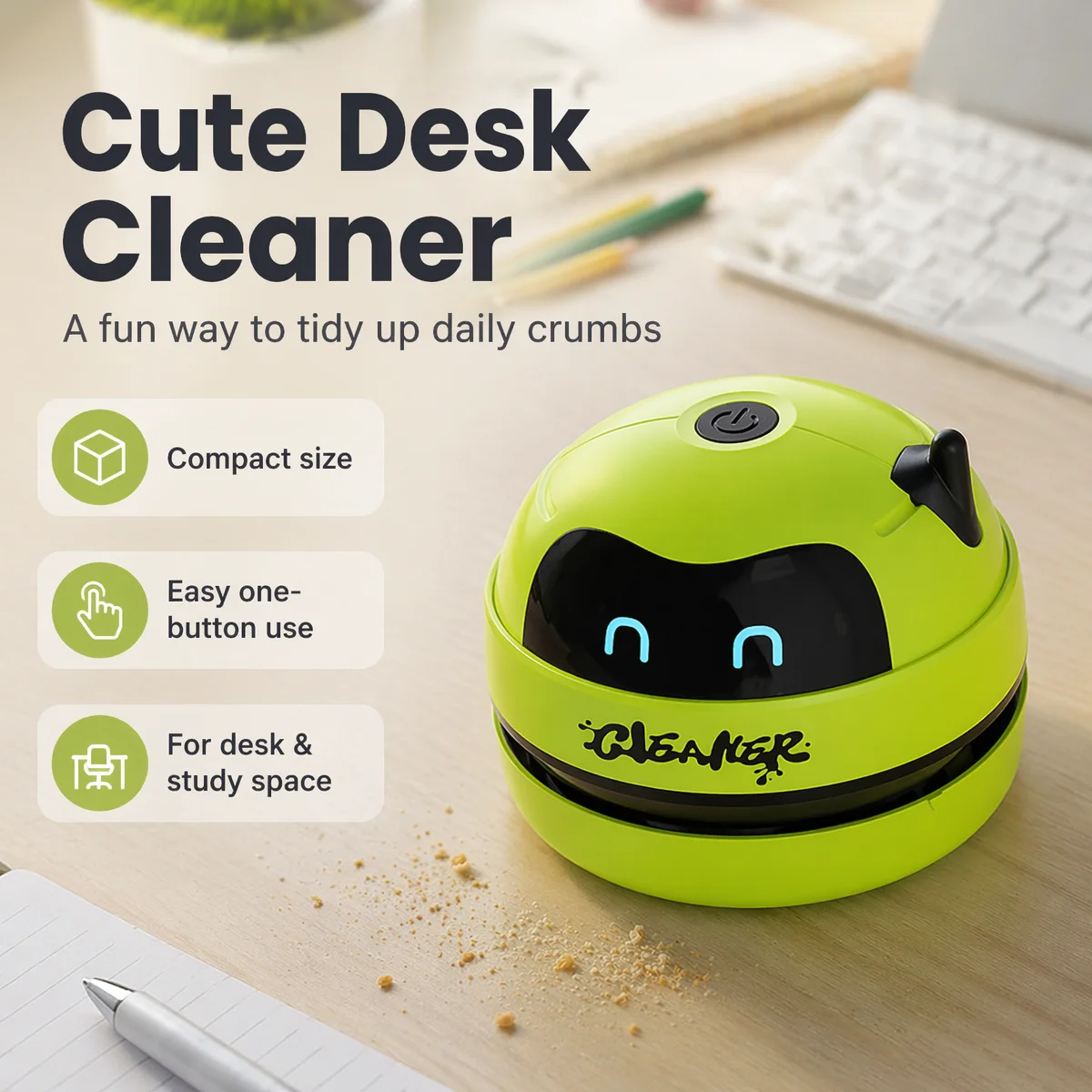 Cartoon Mini Desktop Vacuum Cl - Mini Desktop Vacuum Cleaner For Eraser Dust ulasan dan harga