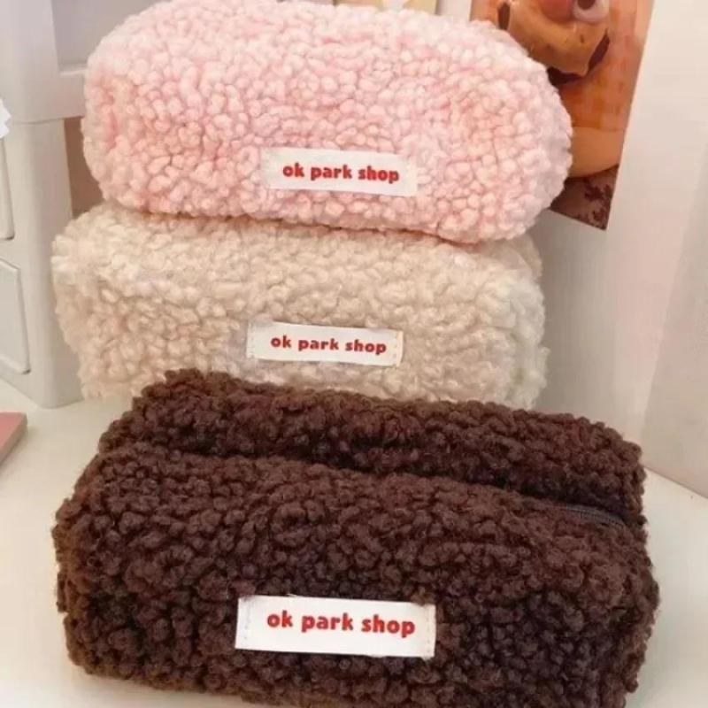 2026 Lamb Plush Storage Bag Si - Aesthetic Large Pencil Case Pouch ulasan dan harga