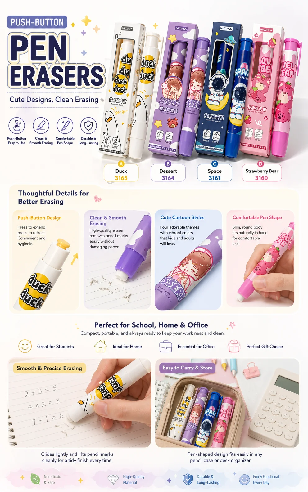 Click Eraser Pen, Retractable  - Retractable Eraser Pen Click ulasan dan harga