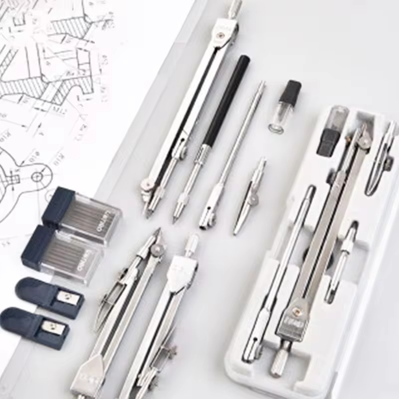 Stainless Steel Multifunctiona - Math Geometry Set With Compass ulasan dan harga
