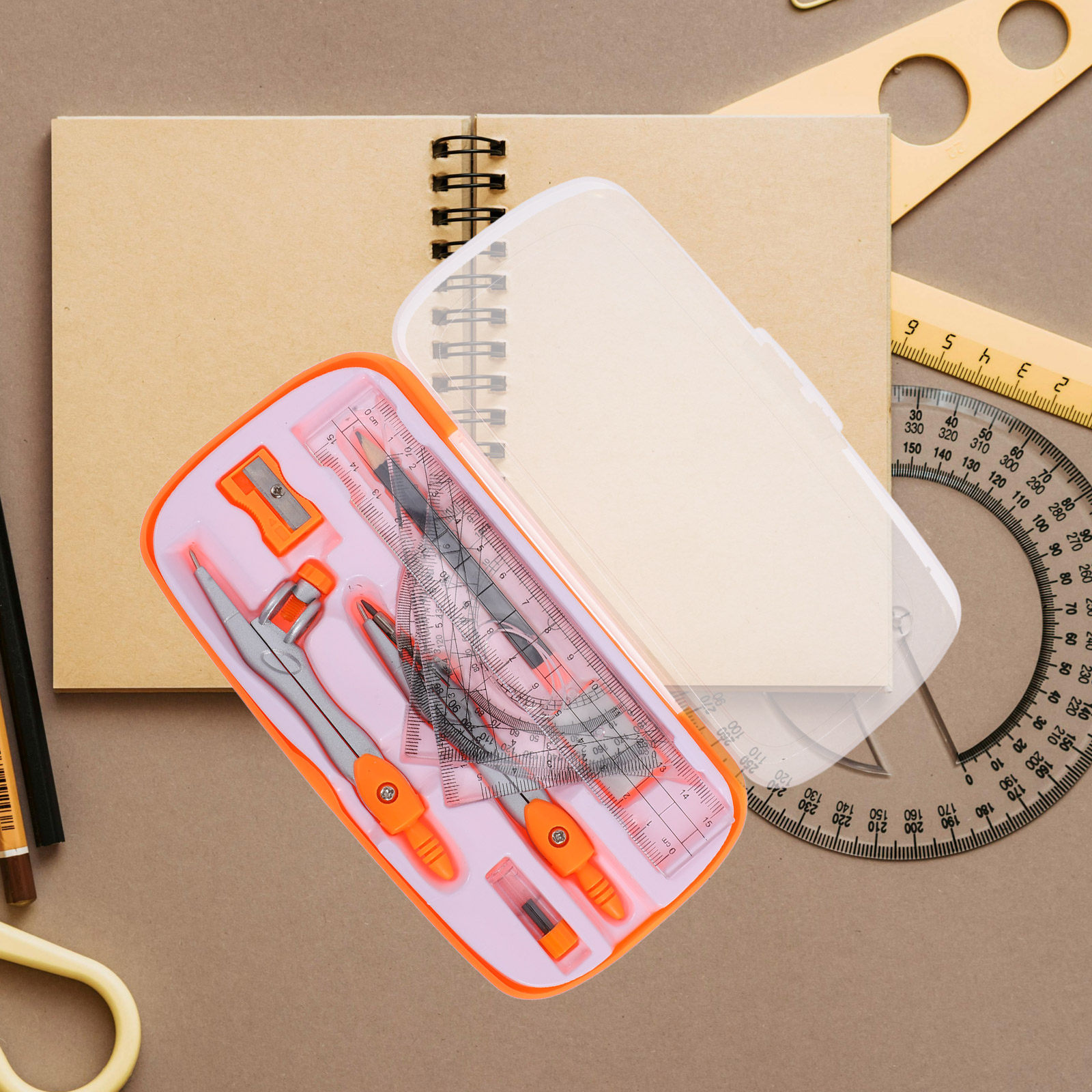 1Set Plastic Alloy Compass Pro - Math Geometry Set With Compass ulasan dan harga