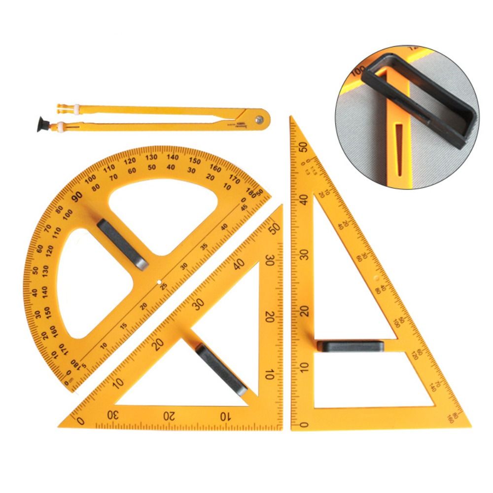 Durable Large Triangular Ruler - Math Geometry Set With Compass ulasan dan harga